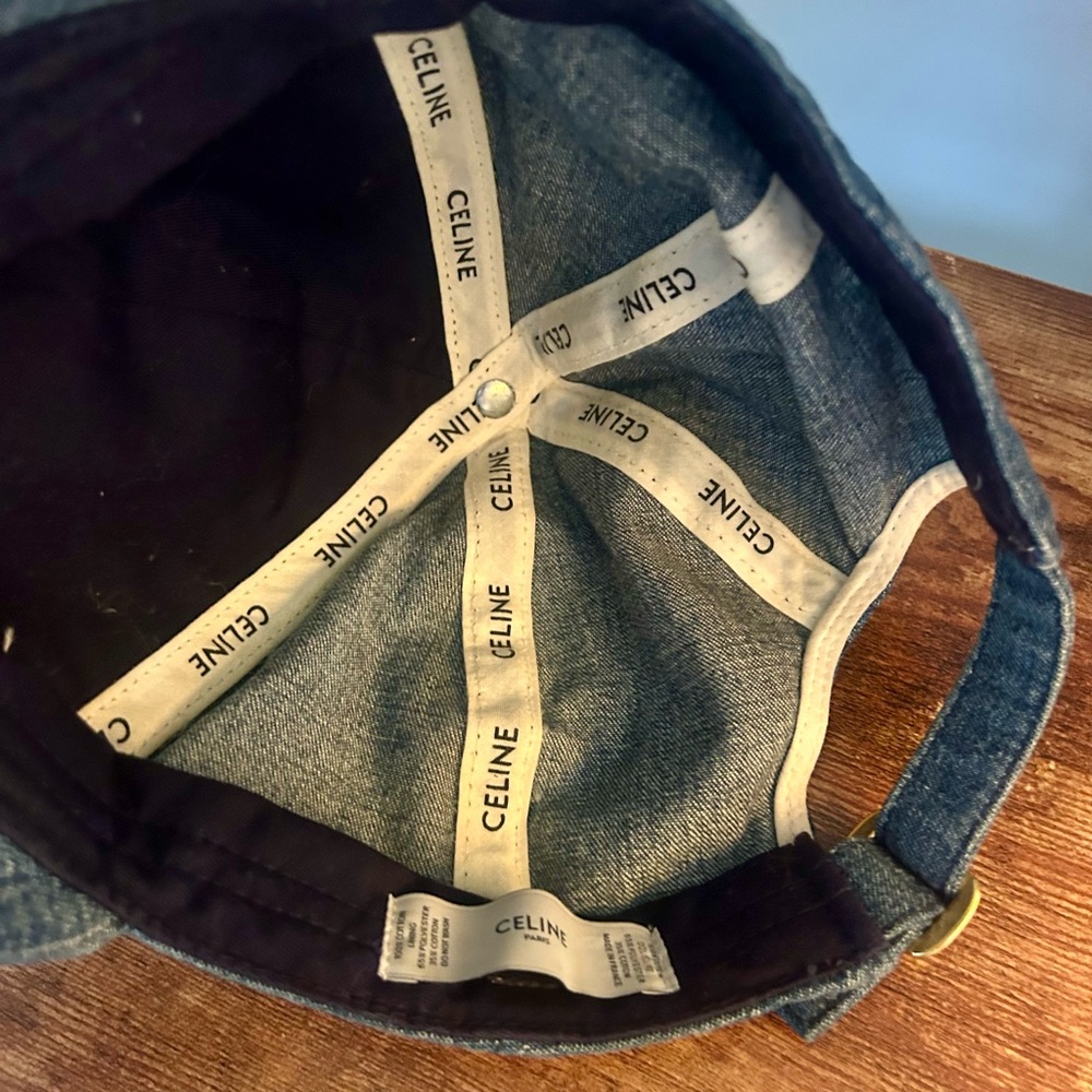 Celine Blue Denim Adjustable Logo Cap - image 4
